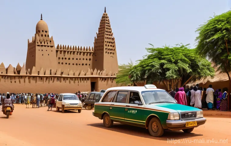 말리에서의 생활비와 물가 - A lively, open-air local 'maki' (small cafe) in Mali during lunchtime. Locals, dressed in everyday m...