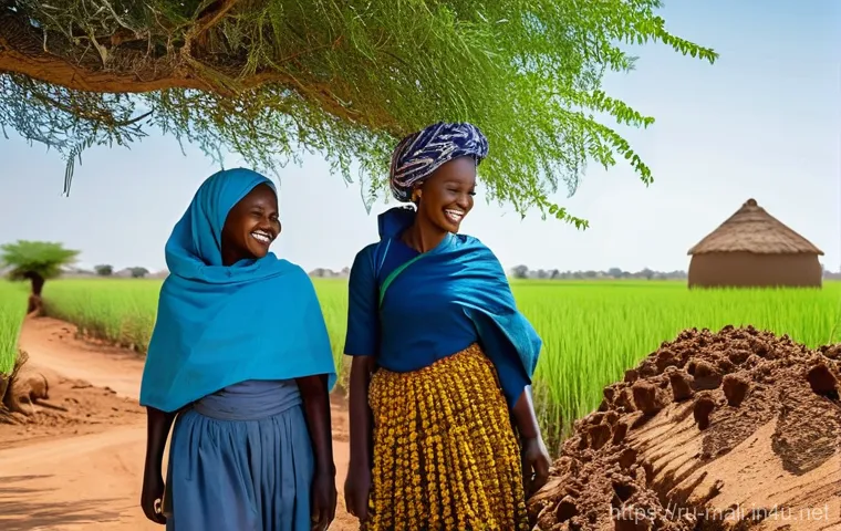 말리에서 일자리 구하는 법 - **Prompt 1: Rural Agricultural Scene in Mali**
An uplifting, vibrant photo of a group of Malian ...